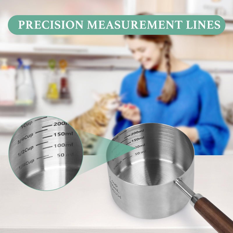 Fafaflyer Dog-Cat Food-Scoop Measuring-Cup - 304 Stainless Steel Material.1-Cup Capacity. Precision Scale Measurements - Image 5