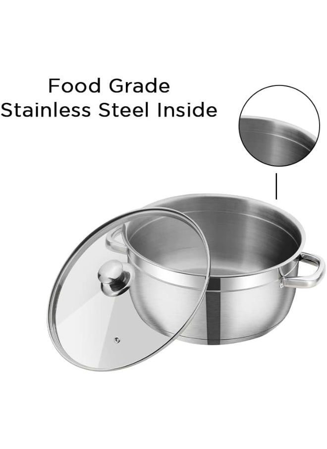 VINOD Stainless Steel Bremen Saucepot/Stockpot/Casserole/Cooking Pot with Glass Lid  - Image 4