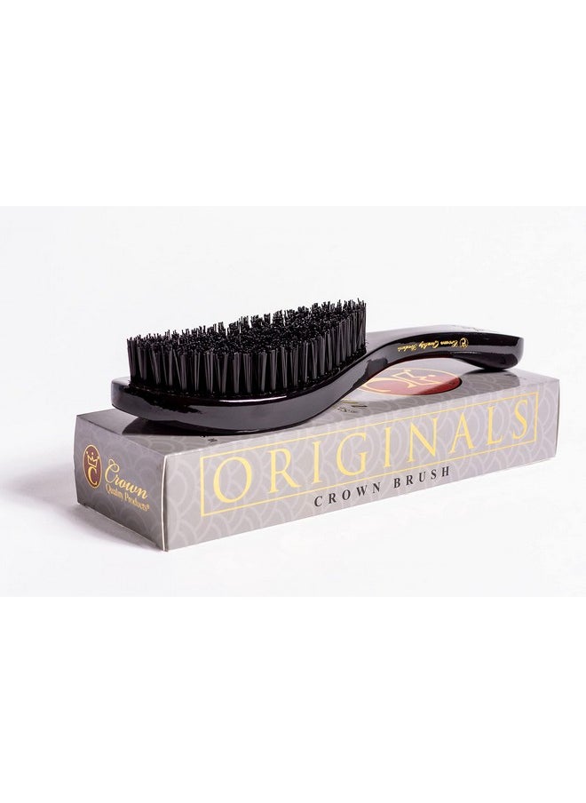 Crown Quality Products - Original Contour 360 Wave Brush - Hard Flex Bristles (Black, Gold) Hairbrush - Image 1
