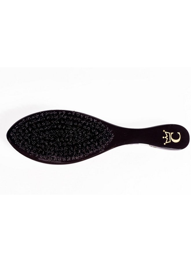 Crown Quality Products - Original Contour 360 Wave Brush - Hard Flex Bristles (Black, Gold) Hairbrush - Image 1