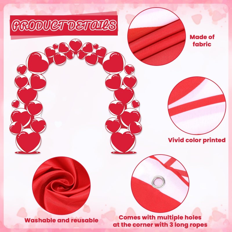 Wiooffen 3Pcs Valentine's Day Door Banner Decoration Love Heart Banner Decoration Happy Valentine's Day Hanging Welcome Sign Valentine Door Cover Porch Sign for Home Party School Office Indoor Outdoor Decor - Image 3