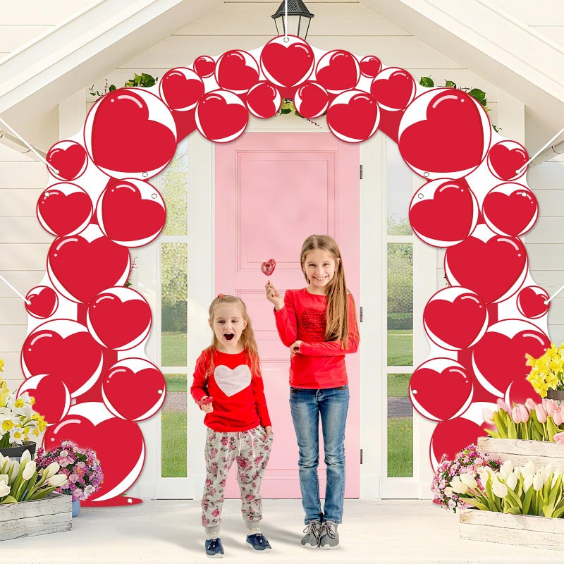 Wiooffen 3Pcs Valentine's Day Door Banner Decoration Love Heart Banner Decoration Happy Valentine's Day Hanging Welcome Sign Valentine Door Cover Porch Sign for Home Party School Office Indoor Outdoor Decor - Image 1