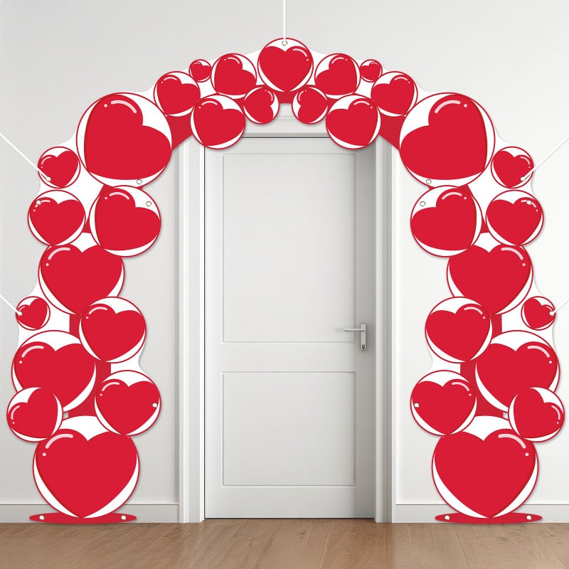 Wiooffen 3Pcs Valentine's Day Door Banner Decoration Love Heart Banner Decoration Happy Valentine's Day Hanging Welcome Sign Valentine Door Cover Porch Sign for Home Party School Office Indoor Outdoor Decor - Image 4