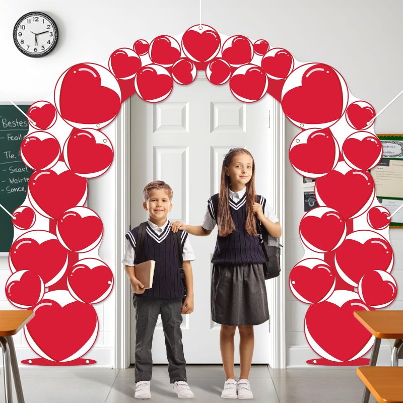 Wiooffen 3Pcs Valentine's Day Door Banner Decoration Love Heart Banner Decoration Happy Valentine's Day Hanging Welcome Sign Valentine Door Cover Porch Sign for Home Party School Office Indoor Outdoor Decor - Image 5