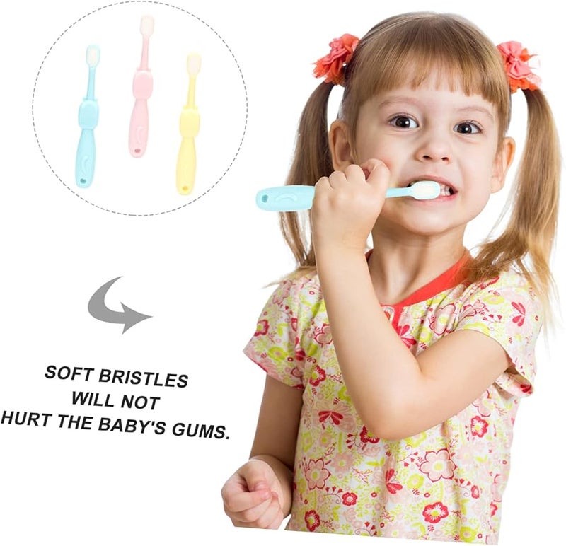 3PCS Cartoon Elephant Baby Toothbrush Set Soft Bristles For Kids Oral Care - Image 5