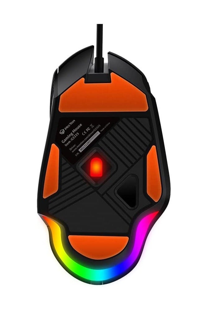 Meetion G3325 Hades Programmable High Performance Gaming Mouse Optical Wired with 5000 Adjustable DPI with RGB Light Weight Hyper Scroll Tilt Wheel Classic Lighting Elevate Your Gameplay Stylish Black - Image 3
