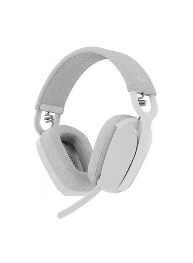 Logitech Zone Vibe 100 Wireless Headset, 40mm Audio Drivers, Bluetooth Connectivity, Up to 30m Range, Flip-to-Mute NC Mic, 20H Battery Life, Memory Foam & Fabric Cushioning, USB-C, 981-001219 Off-white - Image 1