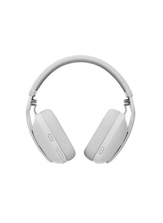 Logitech Zone Vibe 100 Wireless Headset, 40mm Audio Drivers, Bluetooth Connectivity, Up to 30m Range, Flip-to-Mute NC Mic, 20H Battery Life, Memory Foam & Fabric Cushioning, USB-C, 981-001219 Off-white - Image 3