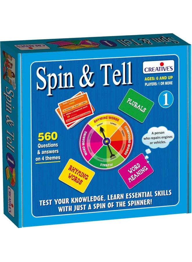 Creative's Spin & Tell 1 | Board Game | Language Skills | Knowledge of Compound Words, Word Meaning, Rhyming Words, plurals | Ages 6 & Above - Image 1
