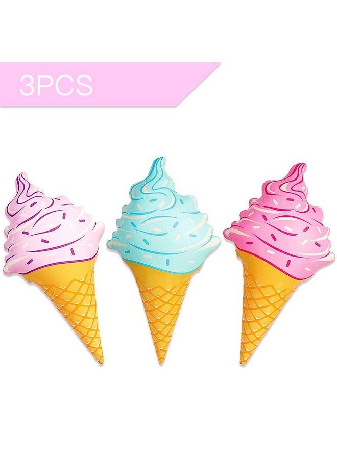Novelty Place - Giant Inflatable Ice Cream Cone Set For Kids & Adults, 36 Inches (Pack Of 3) - Image 1