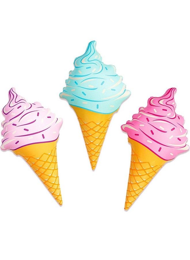 Novelty Place - Giant Inflatable Ice Cream Cone Set For Kids & Adults, 36 Inches (Pack Of 3) - Image 1