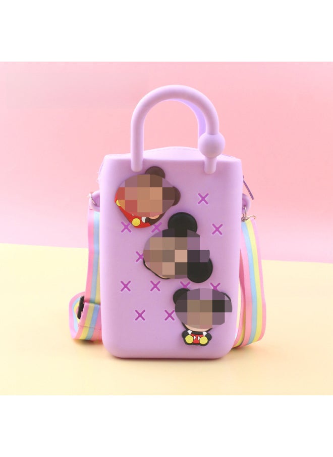 Loquat DIY Hole Bag Cute Accessories Summer Beach Vacation Handbag Colorful Hole Bag DIY Beach Bag Jelly Bag-Colors:76--zipper  - Image 1