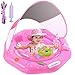 GEEQUFLOAT Baby Pool Float for 636 Months Extra Wide Infant Pool Float with UPF50 Sunshade Toy Play Console Baby Floatie with Adjustable Safety Seat Detachable Canopy Secure Handle Safety Leash - Image 3