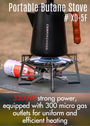camping moon CAMPINGMOON Portable Butane Camping Stove Burner 3300w Gas Cartridge Cassette Canister Built-in Pressure Regulator Piezo Ignition XD-5F - Image 2