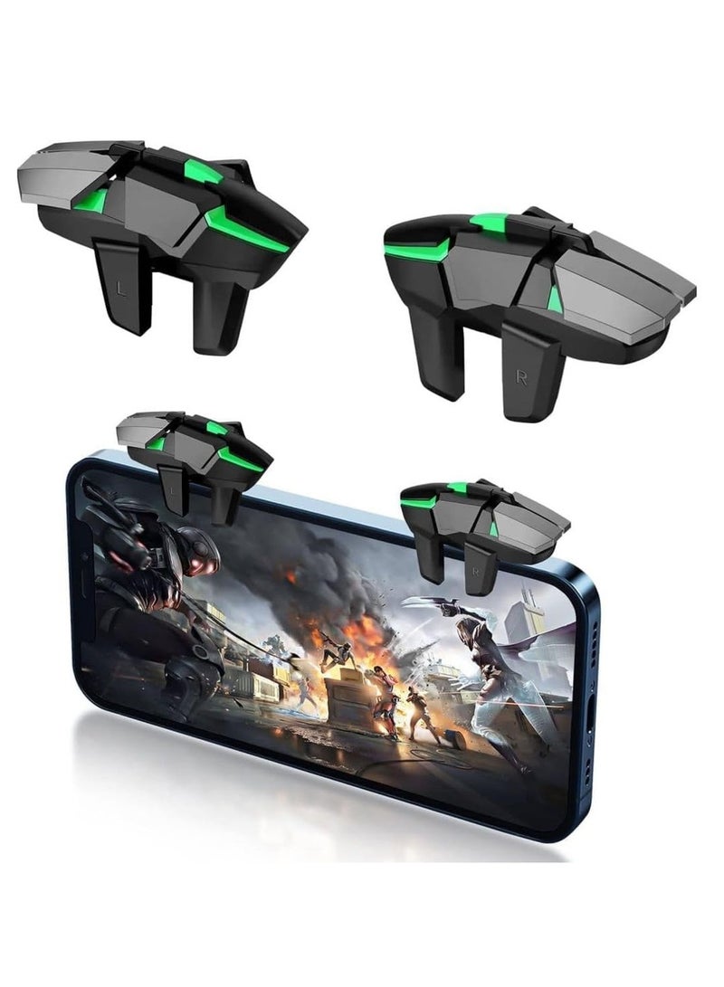6 Trigger Mobile Controller Smart Phone Game Controller Gamepad Large Thickness 6 Fingers Sensitive Aim & Shoot Triggers Fit For Iphone Android Ipad For Office - Image 1
