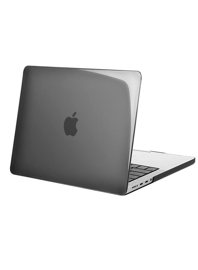 O Ozone Crystal Clear Case For MacBook Pro 14 inch A2442 2021 M1 Pro / M1 Max Chip and Touch ID Protective Plastic Hard Shell Cover - Grey  - Image 1