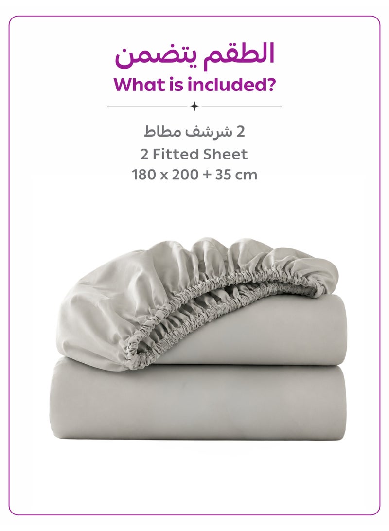 Donetella King Fitted Sheets 180x200 cm – Pack of 2 | OEKO-TEX Certified Brushed Microfiber | Deep Pocket with 360° All-Round Elastic | Ultra Soft, Wrinkle Resistant, Easy Care | Safe for Sensitive Skin - Image 5