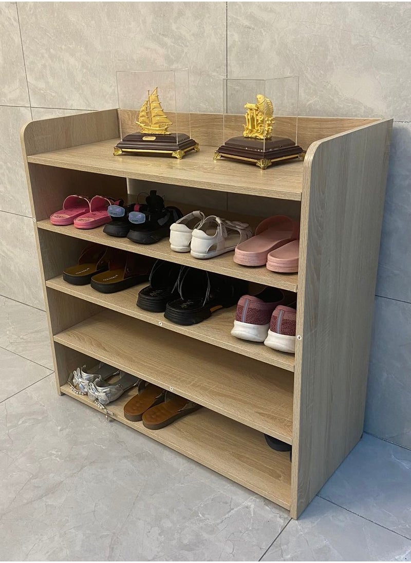 5 Layer Simple Wooden Living Room Porch Shoe Storage Rack Multilayer