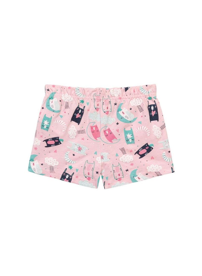 مينوتي بيجاما بناتي – تيشيرت نص كم وشورت بطبعة مرحة - Image 5