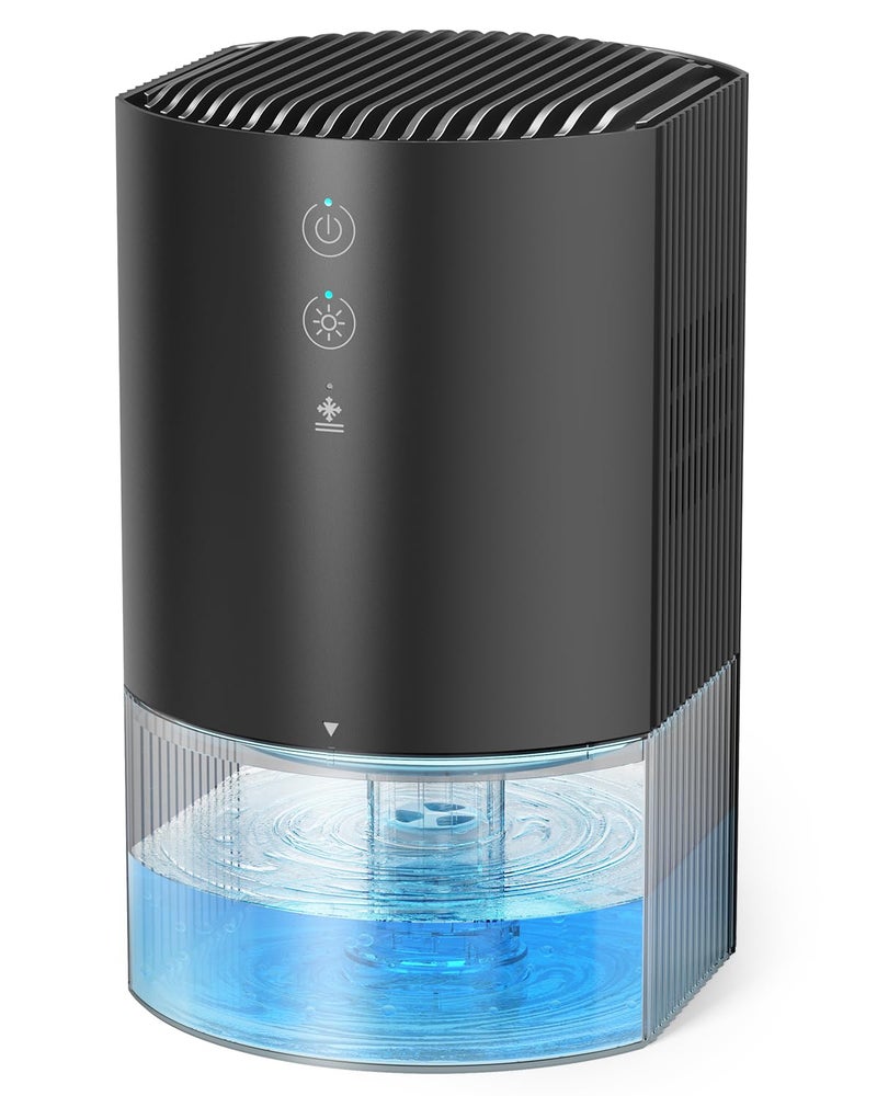 SANVINDER Small Dehumidifiers for Bathroom, Bedroom, Dorm Room, Home, RV, Closet, Wardrobe, Office, Portable Dehumidifier with Auto Shut Off, Auto Defrost, Colorful Light, Ultra Quiet, Energy Saving, 35 OZ - Image 1