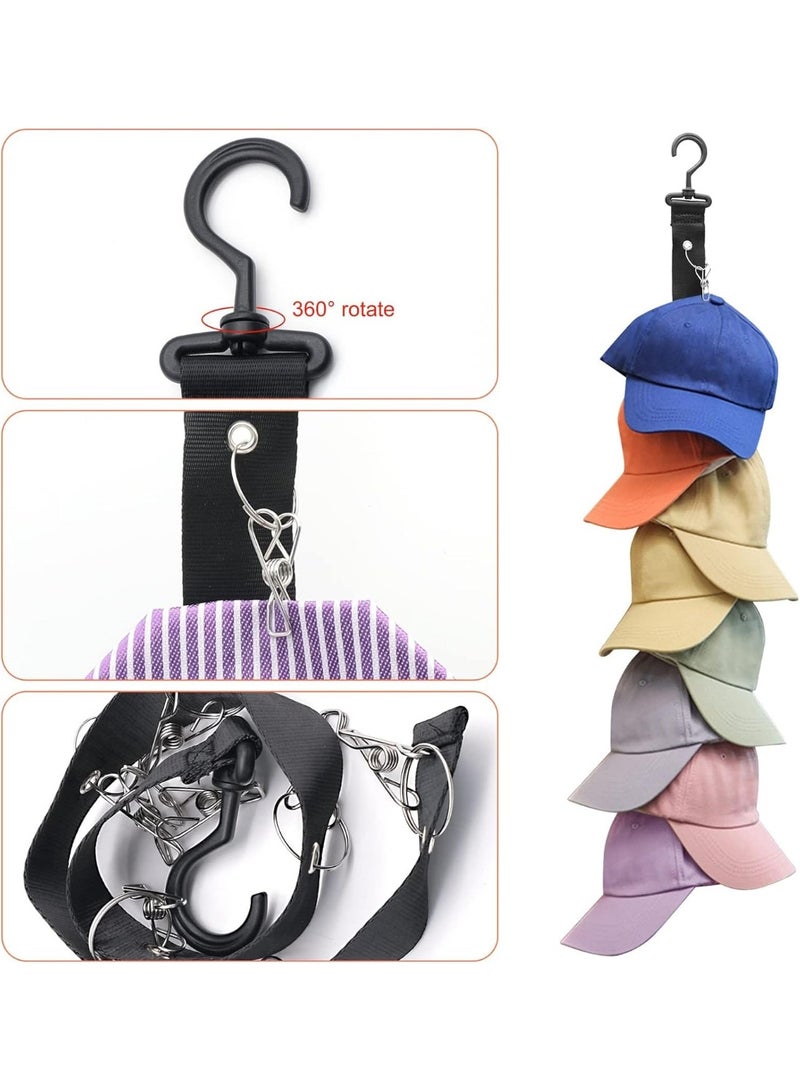 Meetion Baseball Cap Rack, Hold up to 8 Caps, Fitted Caps Sun Hats Organizer, Hat Storage Hanger for Closet Rod, Wall, Door, Clothes Rack,2 Pack  - Image 2