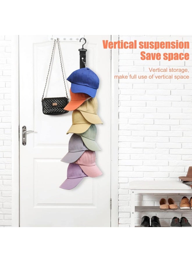 Meetion Baseball Cap Rack, Hold up to 8 Caps, Fitted Caps Sun Hats Organizer, Hat Storage Hanger for Closet Rod, Wall, Door, Clothes Rack,2 Pack  - Image 5