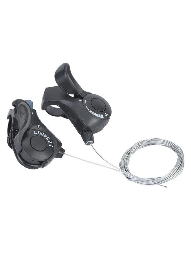 Thoraya One Pair Outdoor Mountain Bicycle TX-30 Thumb Gear Shifters 3X7 Speed Shift Lever and Set  - Image 1