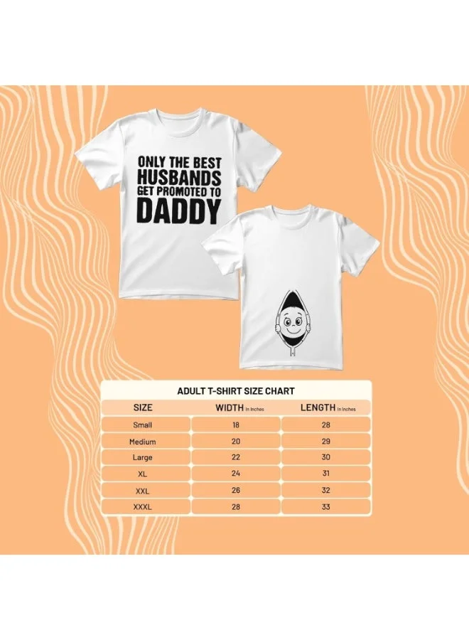 Matching Family Outfits  Matching Outfits - Only The Best Husbands Get Promoted To Daddy T-Shirts for Men & Women, Funny Pregnancy Reveal Shirt for Dad & Mom, Soft Cotton Couple Outfit  | Best Price UAE