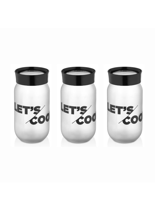 كلوكس طقم مرطبان زجاج 1 ليتر 10X10X19,5 سم  3 حبة لتخزين وتنظيم التوابل والبقوليات والبهارات في المطبخ - Image 2