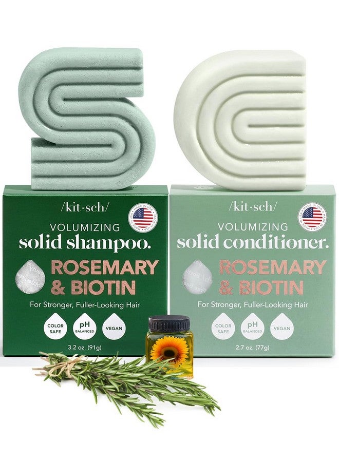 كيتش مجموعة شامبو وبلسم كيتش روزماري والبيوتين للشعر الخفيف - قطعتان من شامبو وبلسم مكثف للرجال والنساء، تركيبة لتكثيف الشعر وإعادة نموه، خالية من البارابين - Image 1