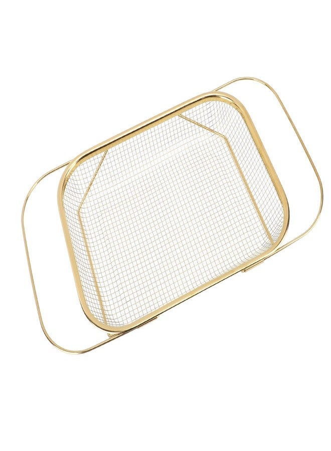Estink Over The Sink Colander, Rectangle Stainless Steel Over The Sink Strainer Basket For Kitchen Sink with Handles Fine Mesh Expandable Handy Kitchen Tool Kitchen Essentials (Gold) - Image 1