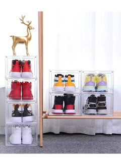 1Chase 2 PC Stackable Transparent Shoe Storage Box, Front Open  - Image 4