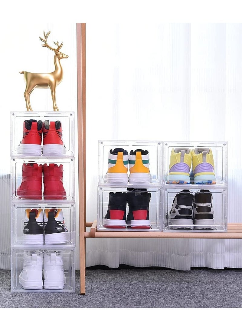1Chase - 2 PC Stackable Transparent Shoe Storage Box, Front Open - Image 1