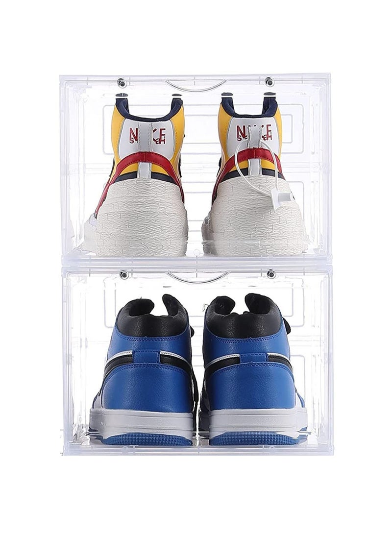 1Chase - 2 PC Stackable Transparent Shoe Storage Box, Front Open - Image 1