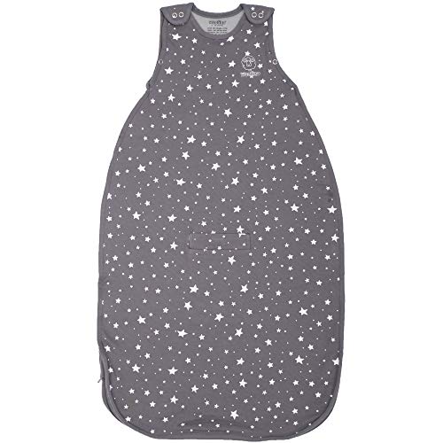 Woolino Merino Wool and Organic Cotton Ultimate Sleep Sack - 4 Season - Two-Way Zipper Adjustable Sleeping Bag - Universal Size Sleep Sack for Baby (2-24 Months) - Star Gray - Image 1
