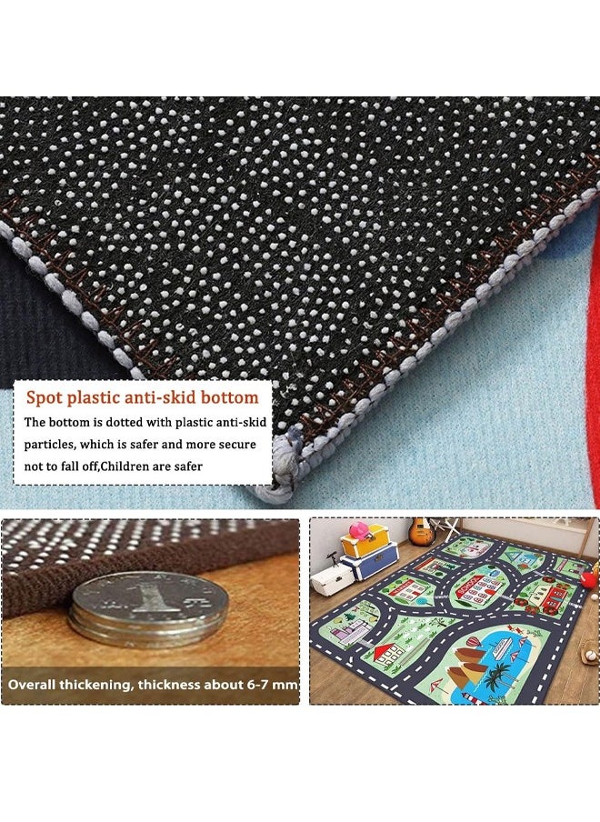 Optico - Kids Carpet Playmat Rug,Kids Rug Play Mat for Toy Cars, 120CMx160CM Kids Educational Rug City Life Road Traffic Educational Carpet,Have Fun Throw Rug,Non-Slip Nursery Rug Kid Rug Play Learn Area Rugs with Rubber Backing for Boy and Girl Bedroom - Image 1
