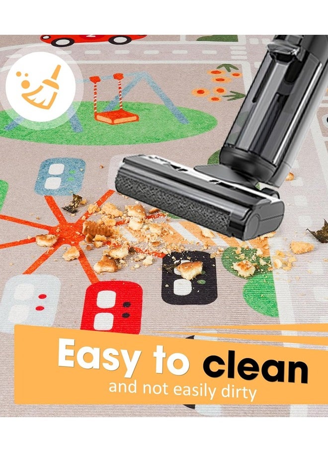 Optico - Kids Carpet Playmat Rug,Kids Rug Play Mat for Toy Cars, 120CMx160CM Kids Educational Rug City Life Road Traffic Educational Carpet,Have Fun Throw Rug,Non-Slip Nursery Rug Kid Rug Play Learn Area Rugs with Rubber Backing for Boy and Girl Bedroom - Image 1