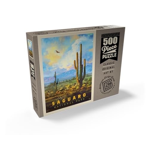 MyPuzzle.com MyPuzzle Saguaro National Park Desert Daybreak Vintage Poster Premium 500 Piece Jigsaw Puzzle for Adults - Image 5
