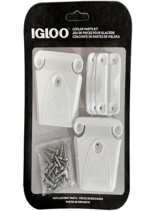 Igloo Cooler Plastic Parts Kit - Made in The USA - 2 Latches, 3 Hinges, Latch Post & Screws - Image 1
