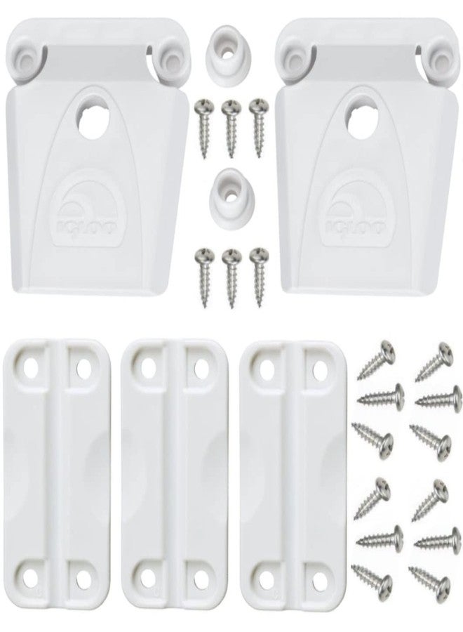 Igloo Cooler Plastic Parts Kit - Made in The USA - 2 Latches, 3 Hinges, Latch Post & Screws - Image 2
