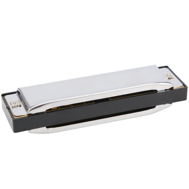 C Key 10-Hole Harmonica: Brass Chrome-Plated, Durable Rust-Resistant, Pure Clear Layered Sound - Comfortable Air-Tight Design, 20-Note for Beginners Adults Children Musical Learning Or Performance Gif - Image 5