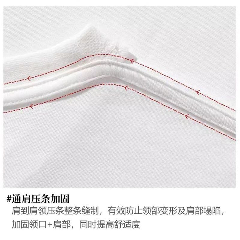Pure Cotton Short-Sleeved T-Shirt Men'S All-Match Letter Printing American Style Fashion Brand Retro Shoulder 240G Heavy-Weight Top For Summer - Image 4