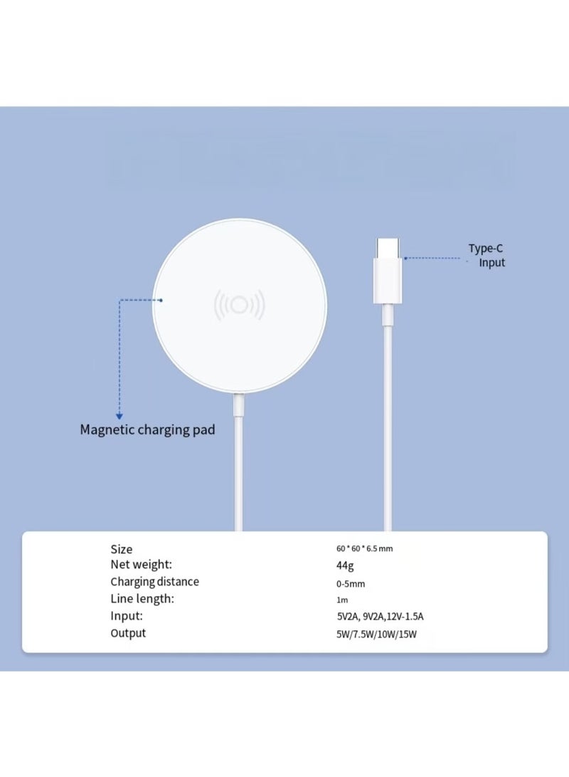 شاحن MagSafe 【معتمد من MFI/UACK】 شحن سريع USB C، شحن PD مغناطيسي لاسلكي سريع حتى 15 وات متوافق مع iPhone 14 و14 Plus و14 Pro و14 Pro Max و13 و12 Series وAirPods Pro2 - Image 2