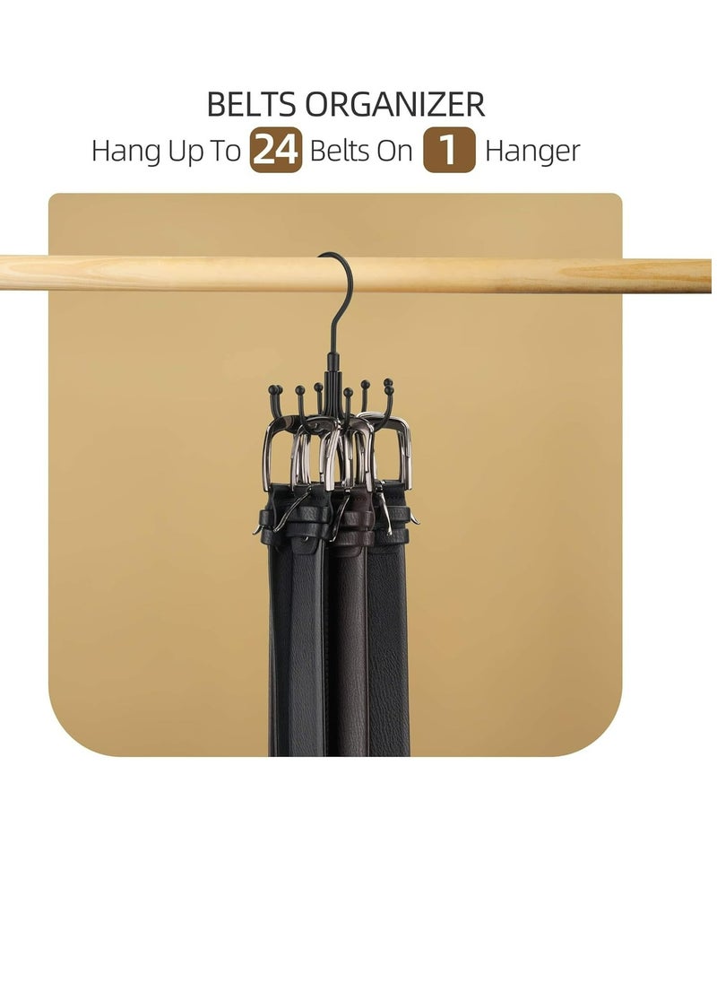 Generic Belt Hanger, Rotatable Belt Rack Closet Accessories Organizer, Maximum 24 Storage Capacity, Hanging Holder Storage Hook for Belt, Bra, Tank Top, Tie, Scarf, Purse  - Image 3