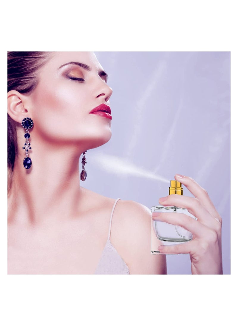 Excefore - Spray Bottles 2Pcs 50ml/1.69 Oz Square Empty Frosted Glass Spray Bottles Perfume Atomizer Refillable Fine Mist Spray Empty Perfume Bottles for Essential Oils Makeup Toner Lotion (Transparent) - Image 1