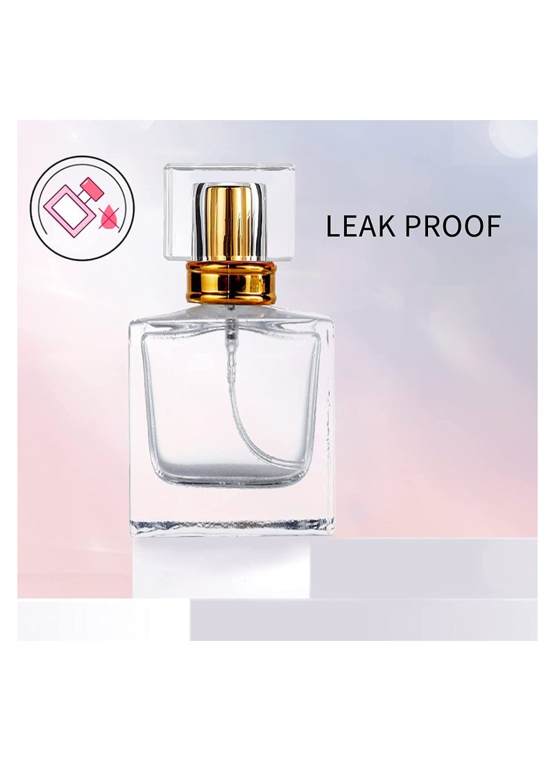 Excefore - Spray Bottles 2Pcs 50ml/1.69 Oz Square Empty Frosted Glass Spray Bottles Perfume Atomizer Refillable Fine Mist Spray Empty Perfume Bottles for Essential Oils Makeup Toner Lotion (Transparent) - Image 1