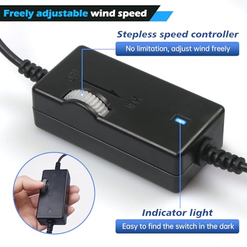 Poraxy Car Fan, Dual Head Car Fans for Backseat for Kids, Headrest 360 Degree Rotatable Back Seat Stepless Speed Vehicles Rear Seat 12V Cooling Air Fan for Sedan SUV RV - Image 4