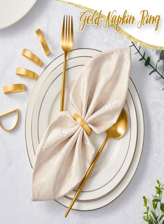 APTWOW Gold Napkin Rings Set of 12, Semicircle Metal Gold Napkin Holder Buckles, Fall Thanksgiving Christmas Napkin Rings, Napkins Rings for Dinner Table Decor, Wedding, Banquet, Party, Easter - Image 3