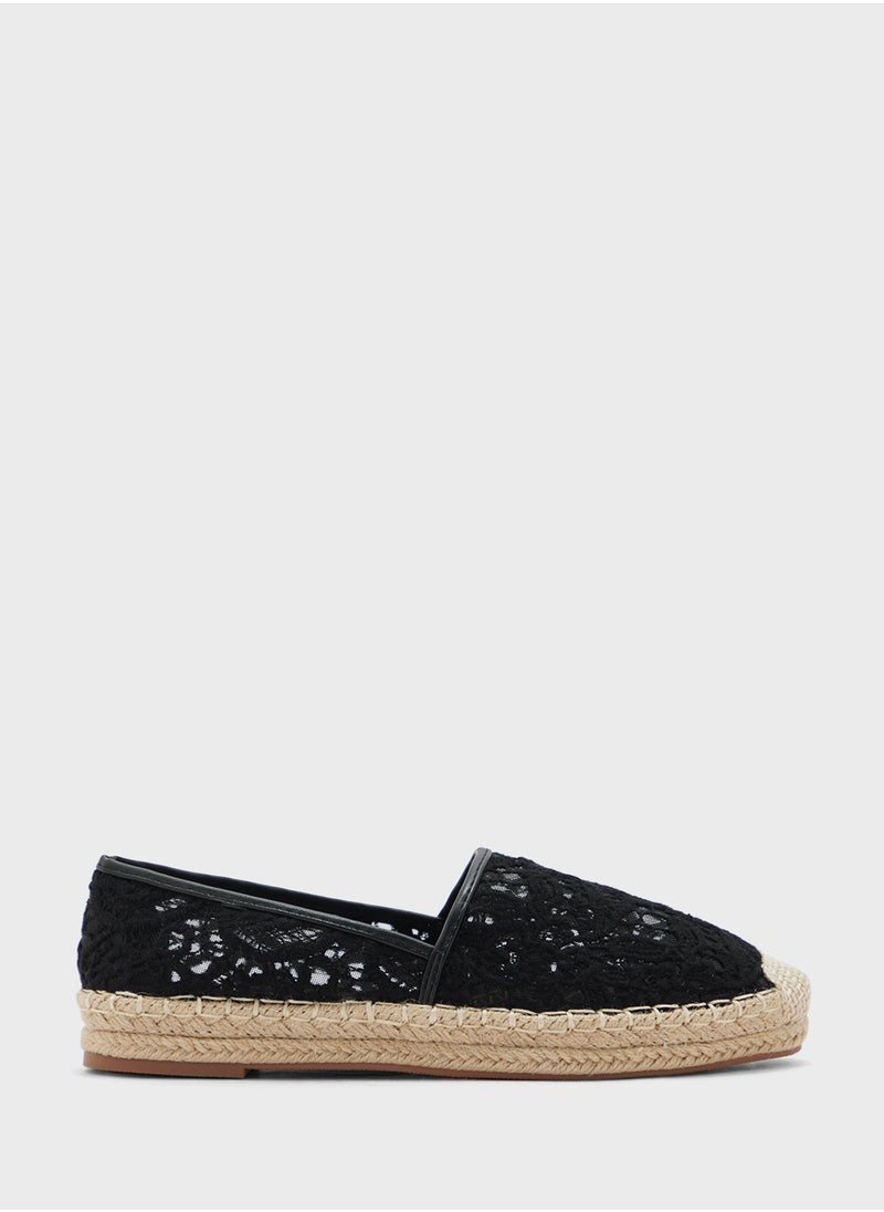 ELLA Lace Embroidered Espadrille  - Image 1