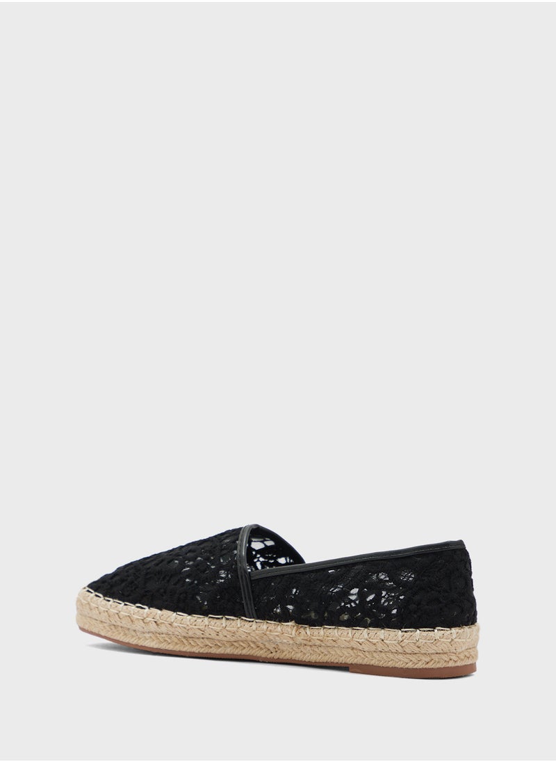 ELLA Lace Embroidered Espadrille  - Image 2